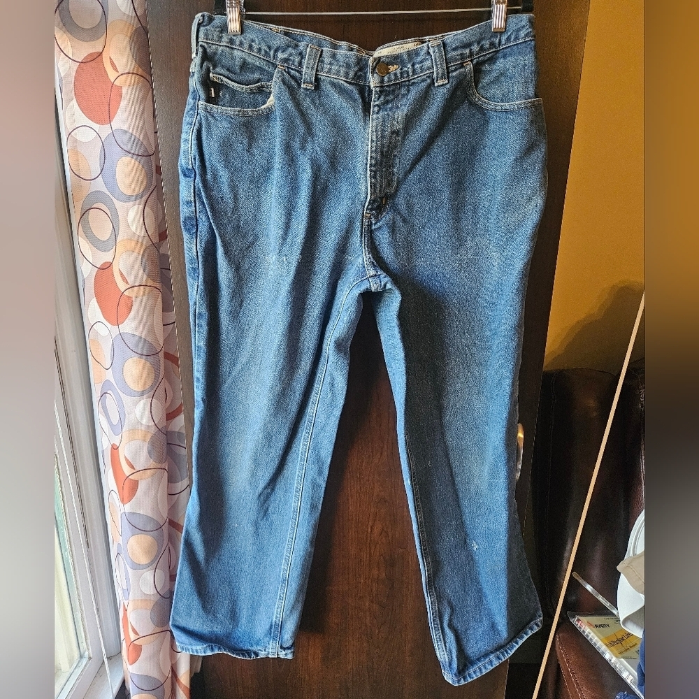Carhartt Classic Blue Denim Work Jeans Size 38 X 30